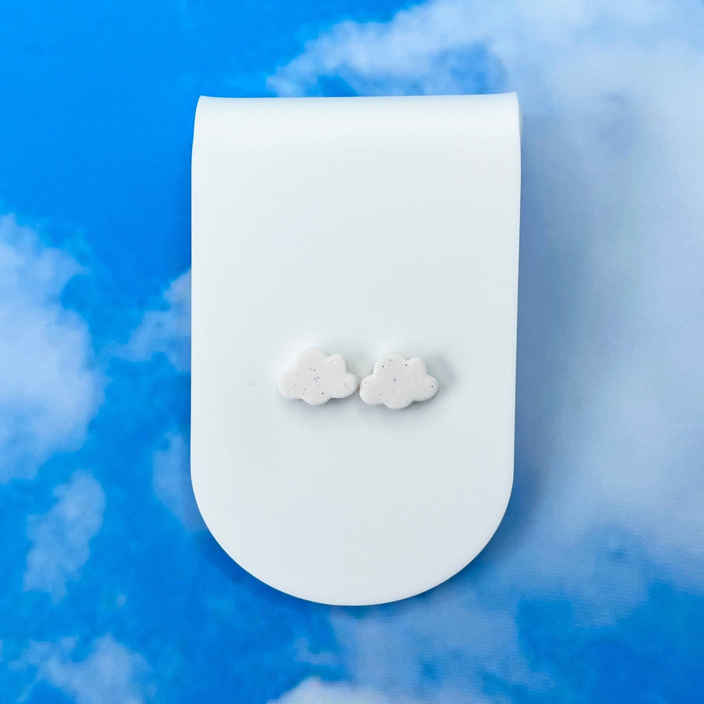 Earrings Cloud Stud Earrings – Polymer Clay & Titanium