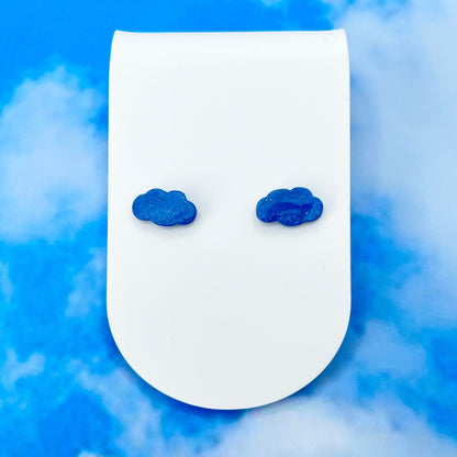 Earrings Cloud Stud Earrings – Polymer Clay & Titanium