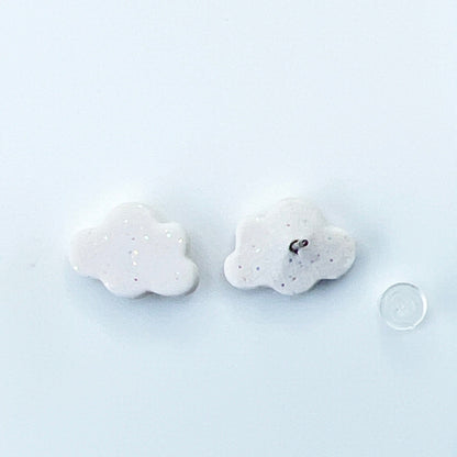 Earrings Cloud Stud Earrings – Polymer Clay & Titanium