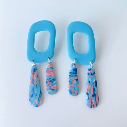 Earrings Coastal Dream Dangle Earrings – Polymer Clay & Titanium