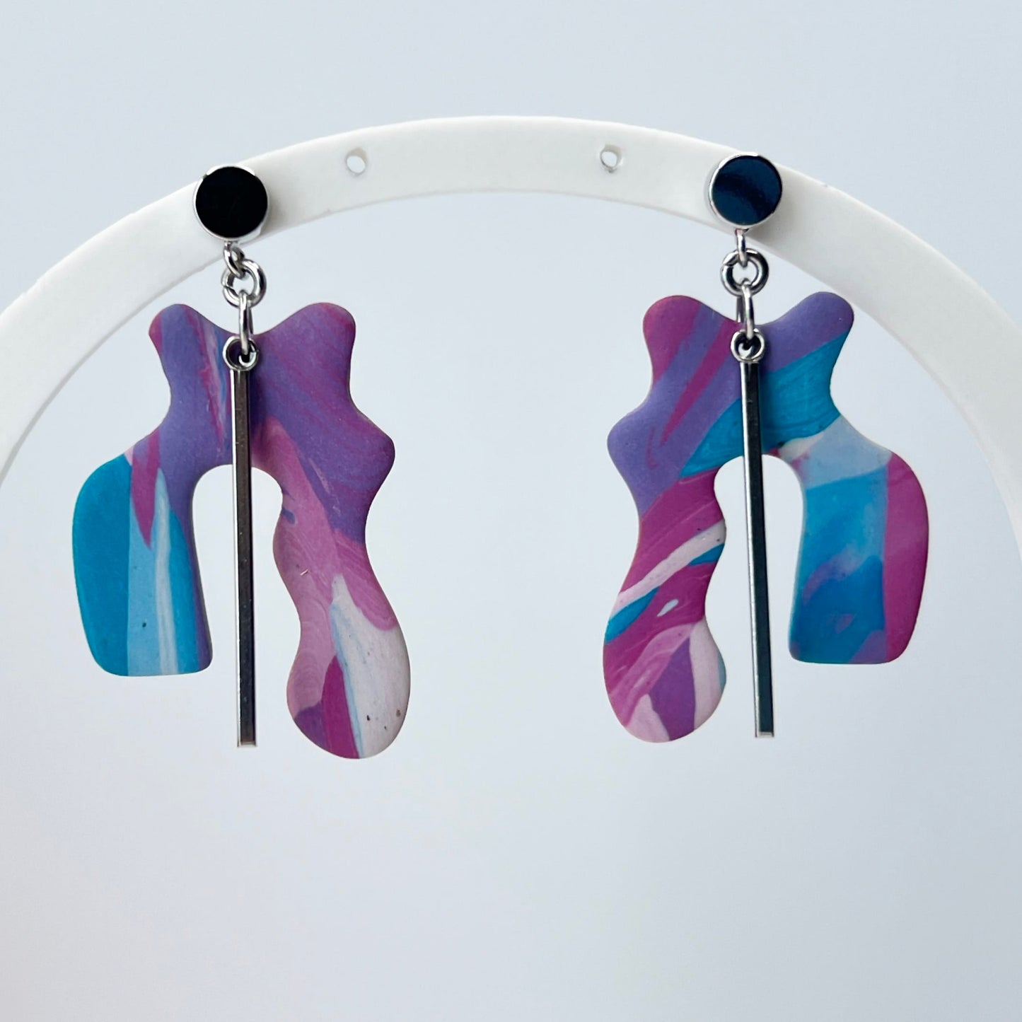 Earrings Cotton Candy Abstract Squiggle Earrings