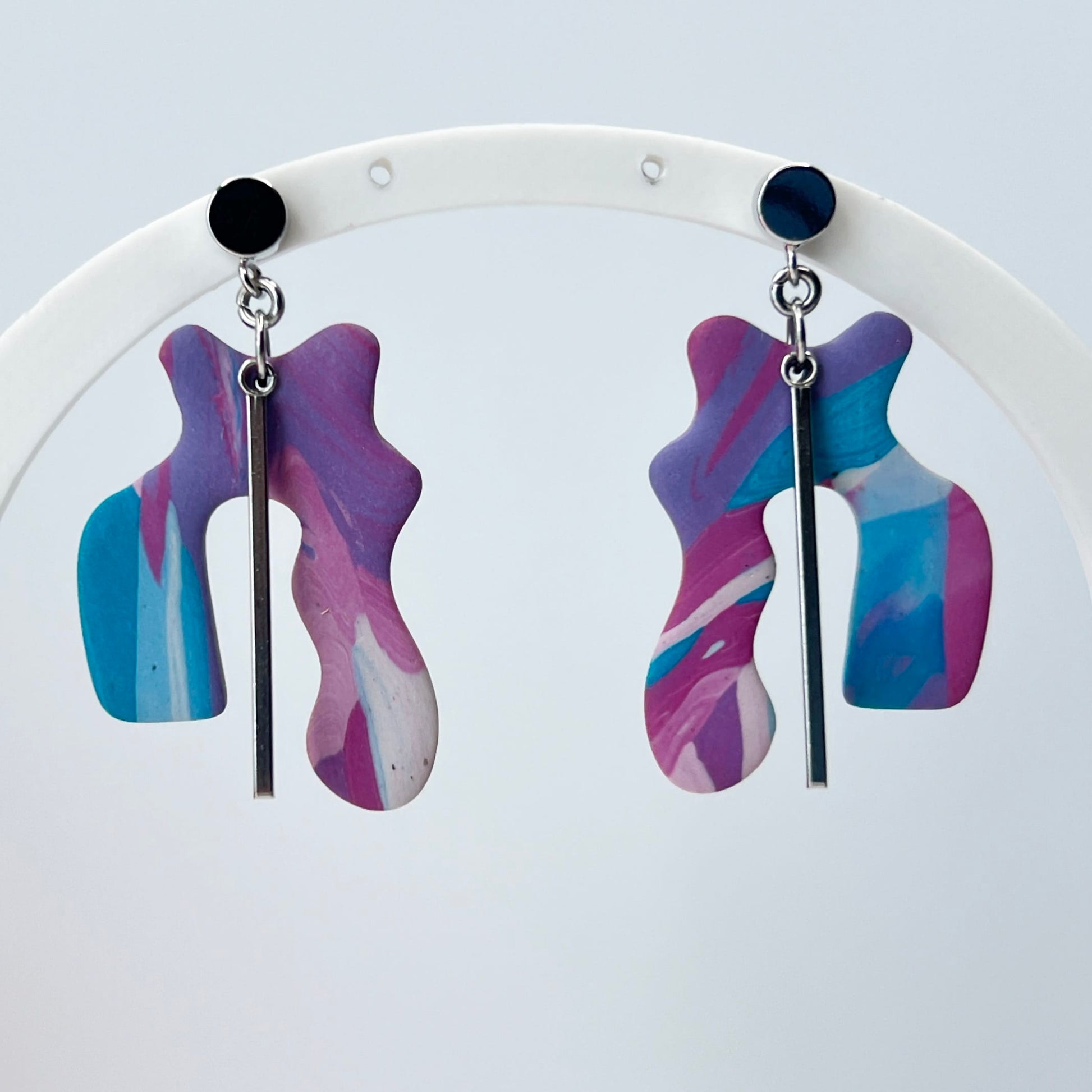 Earrings Cotton Candy Abstract Squiggle Earrings