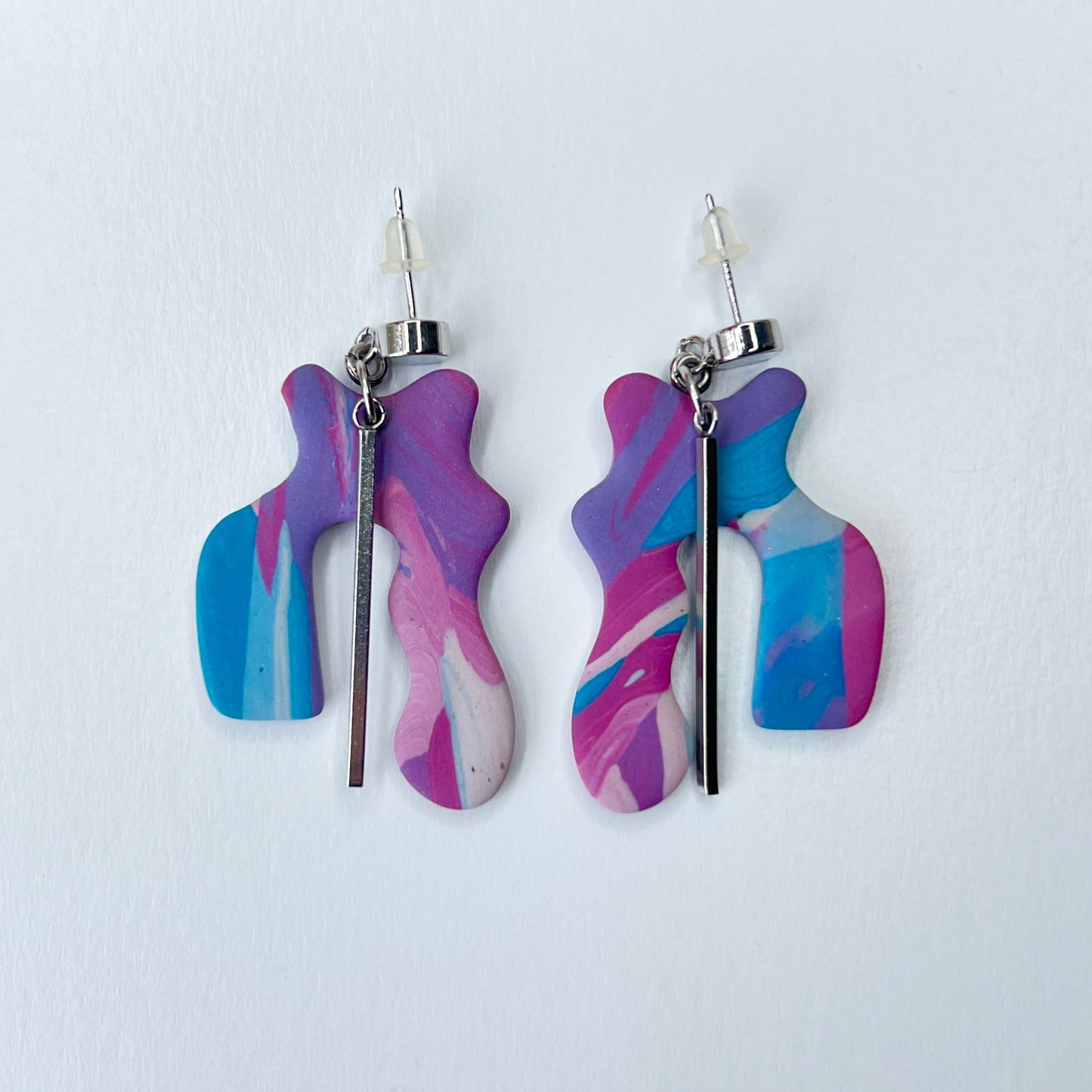 Earrings Cotton Candy Abstract Squiggle Earrings