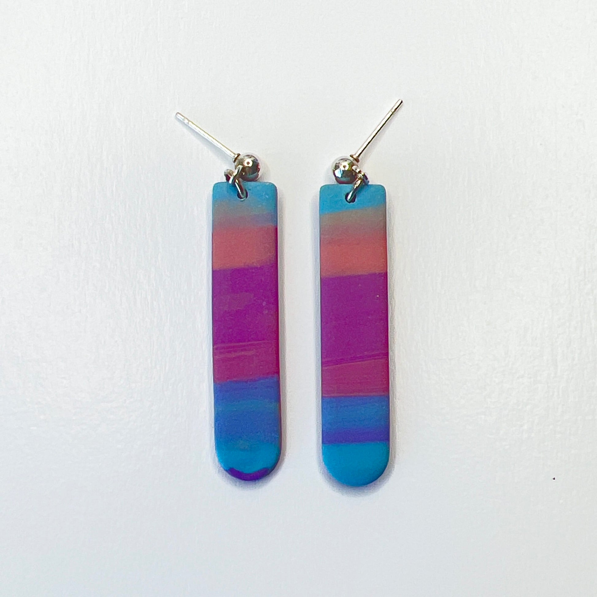 Earrings Cotton Candy Stripe Bar Earrings