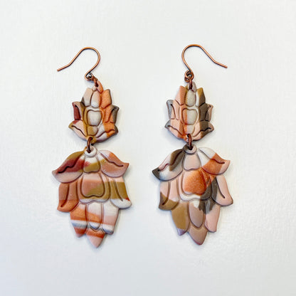 Earrings Earthy Lotus Dangle Earrings