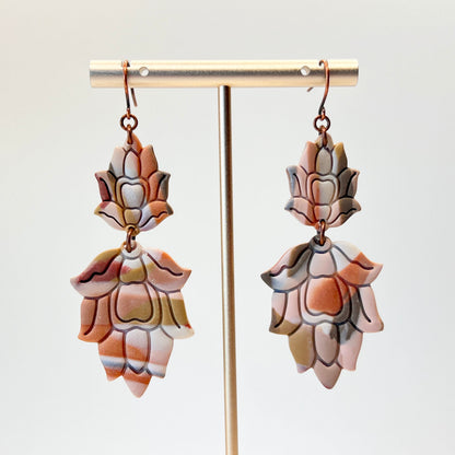 Earrings Earthy Lotus Dangle Earrings