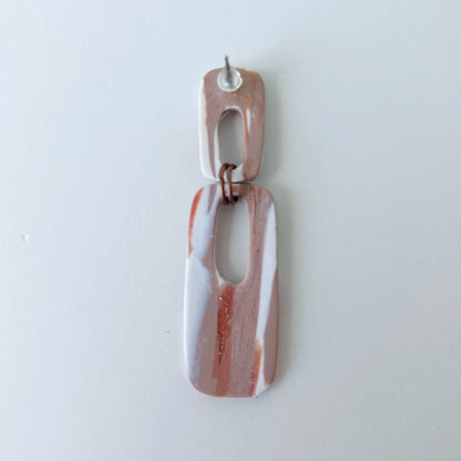 Earrings Earthy Marble Dangle Earrings – Handmade Polymer Clay