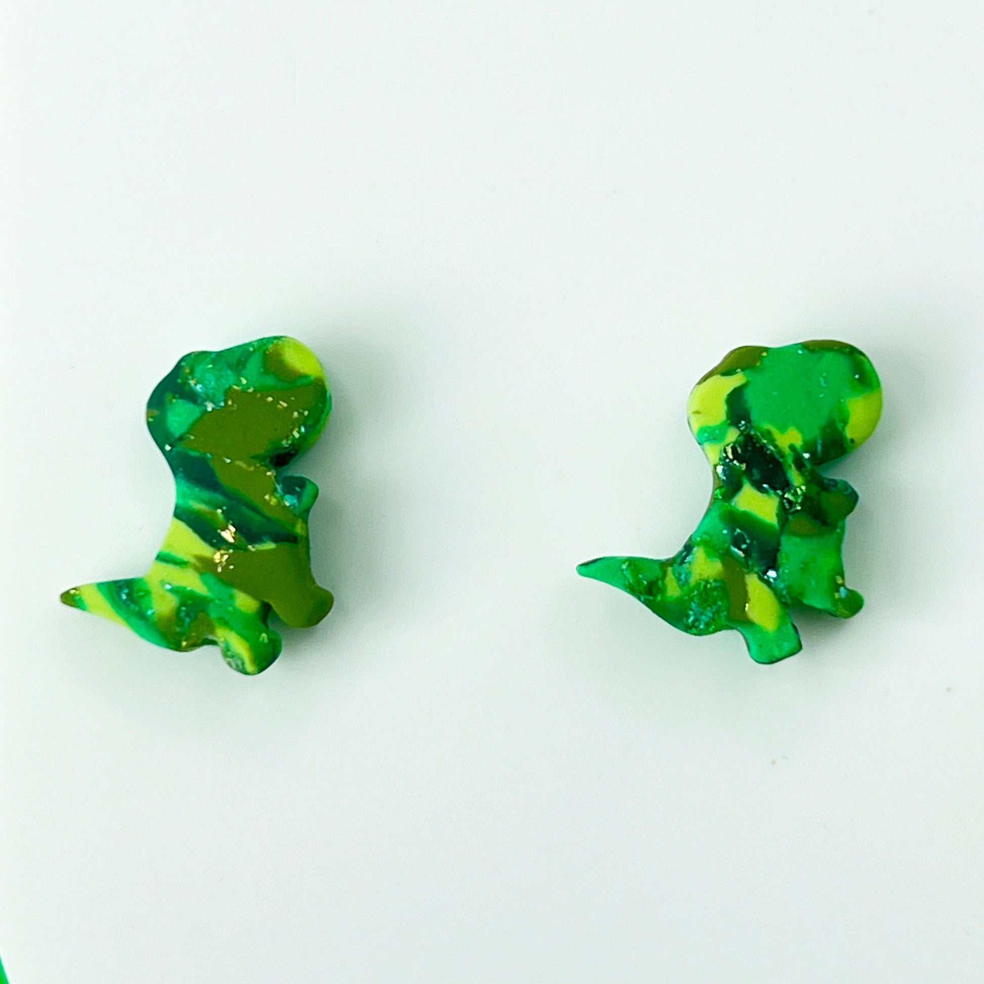 Earrings Green Dinosaur Stud Earrings – Titanium Posts