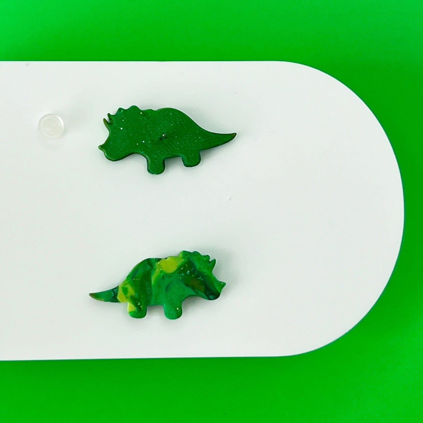 Earrings Green Dinosaur Stud Earrings – Titanium Posts