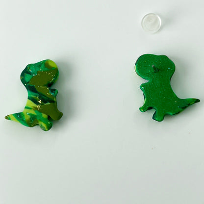 Earrings Green Dinosaur Stud Earrings – Titanium Posts