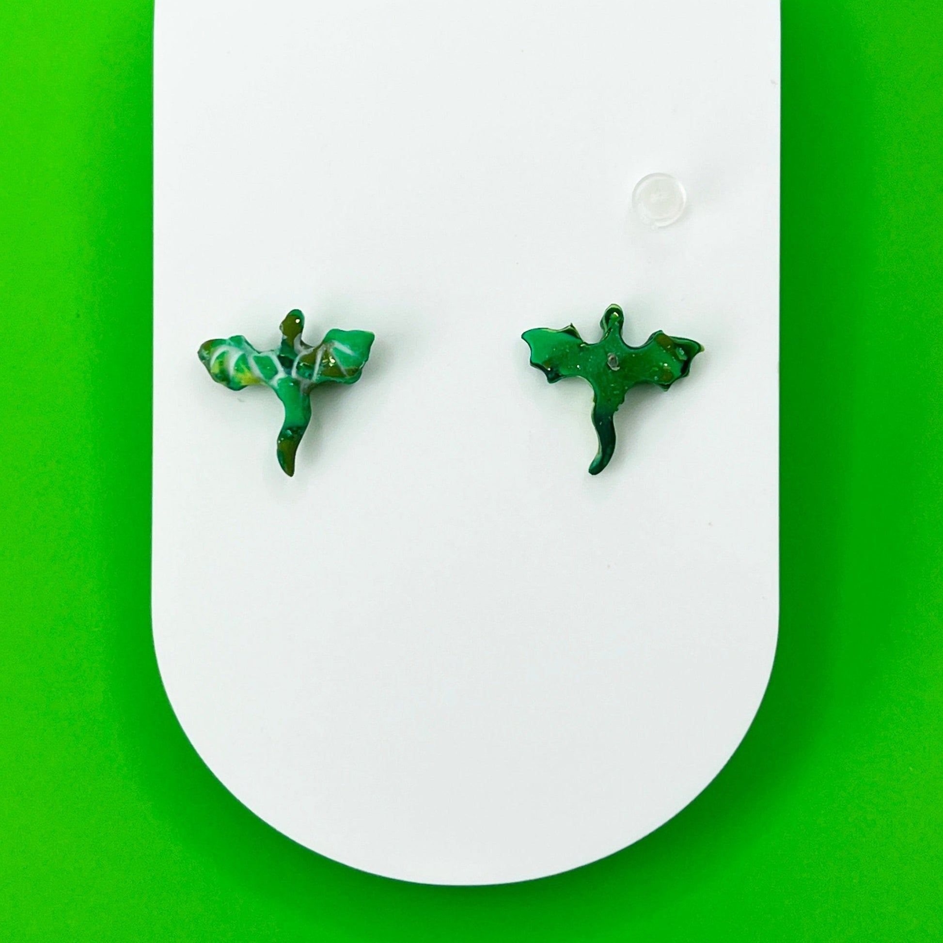 Earrings Green Dragon Stud Earrings – Titanium Posts