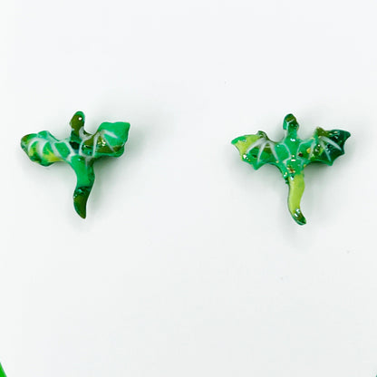 Earrings Green Dragon Stud Earrings – Titanium Posts