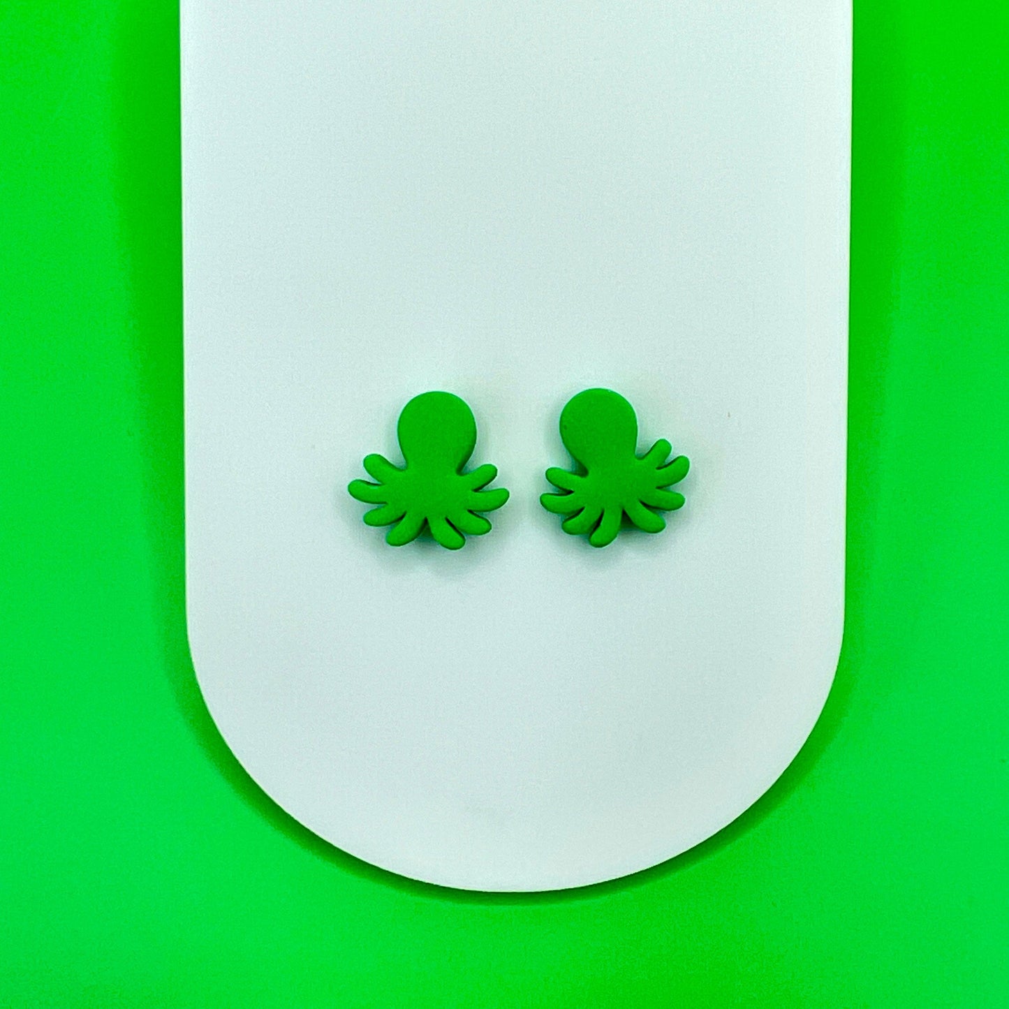 Earrings Green Octopus Stud Earrings – Titanium Posts | Emaloe’s Thingys