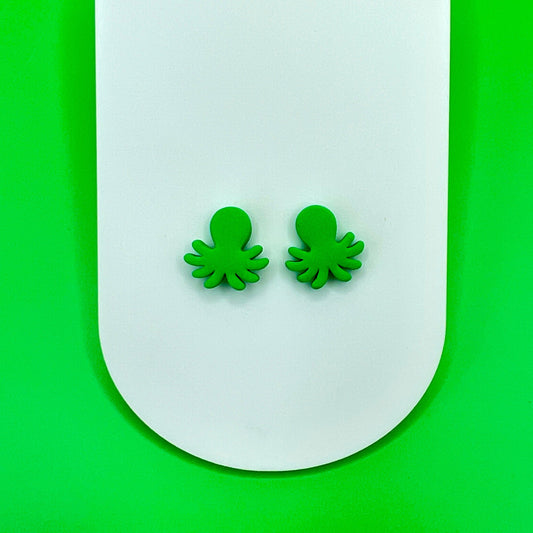 Earrings Green Octopus Stud Earrings – Titanium Posts | Emaloe’s Thingys