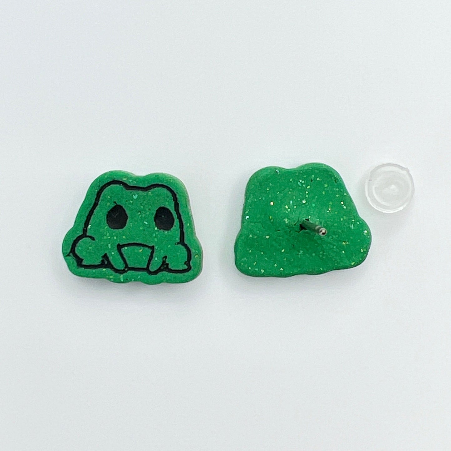 Earrings Kawaii Frog Stud Earrings – Titanium Posts