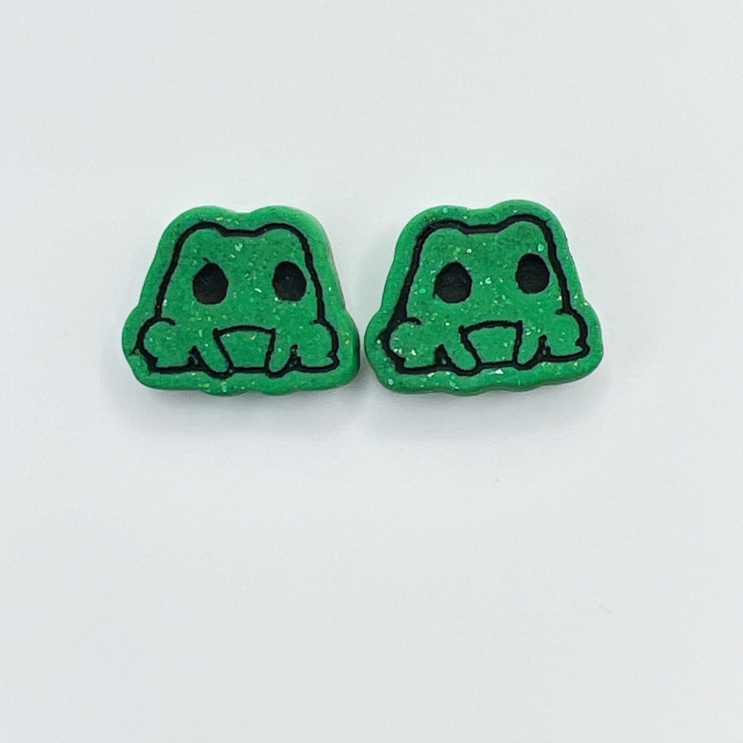 Earrings Kawaii Frog Stud Earrings – Titanium Posts