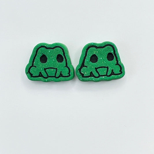 Earrings Kawaii Frog Stud Earrings – Titanium Posts