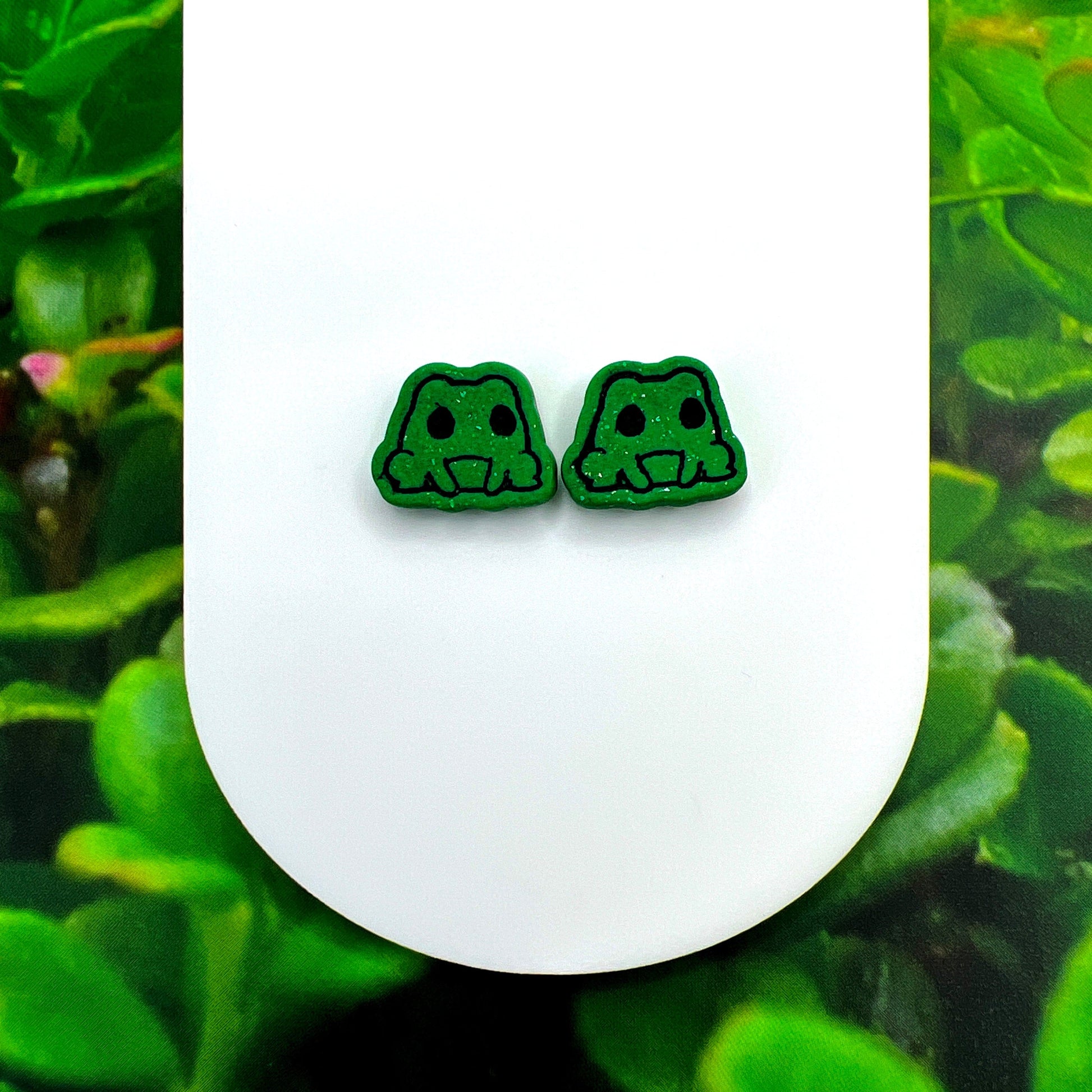 Earrings Kawaii Frog Stud Earrings – Titanium Posts