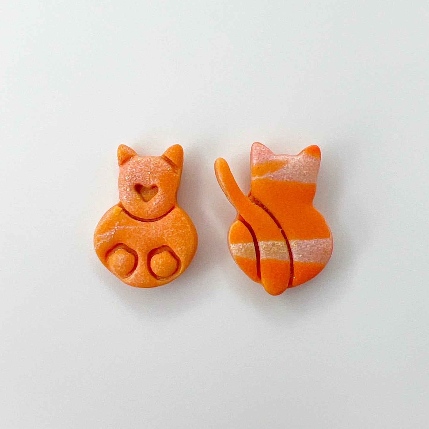 Earrings Kitty Front & Back Stud Earrings - Titanium Posts