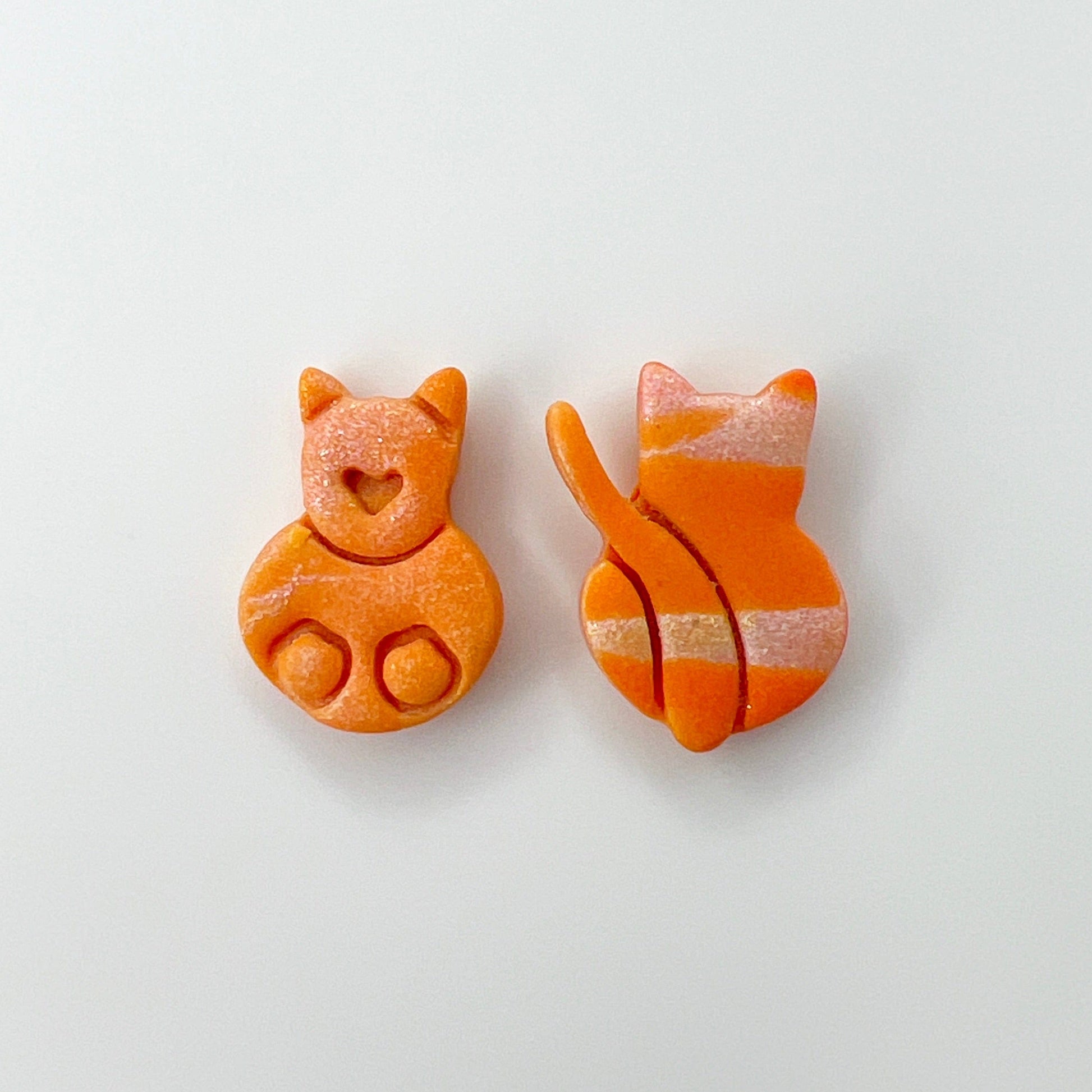 Earrings Kitty Front & Back Stud Earrings - Titanium Posts