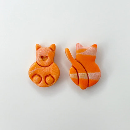 Earrings Kitty Front & Back Stud Earrings - Titanium Posts