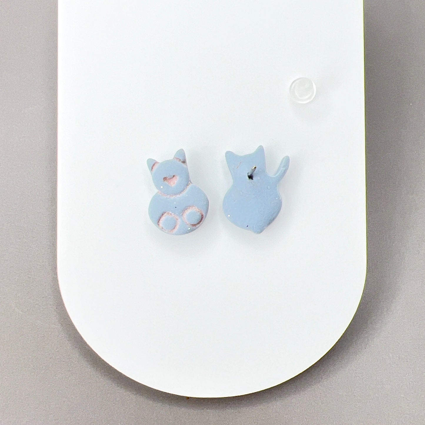 Earrings Kitty Front & Back Stud Earrings - Titanium Posts