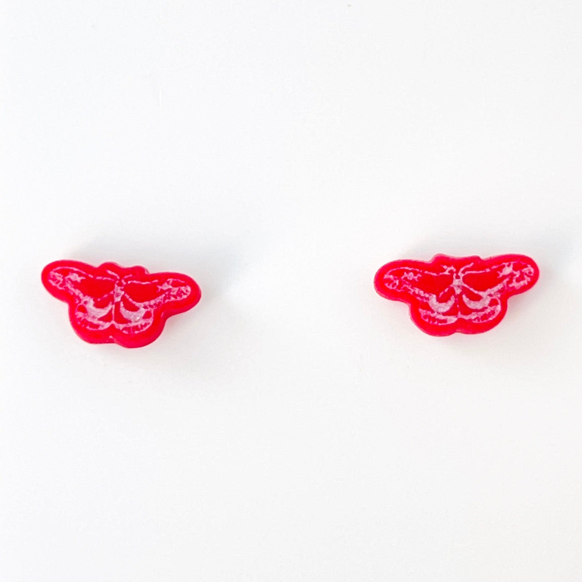 Earrings Red Celestial Moth Stud Earrings