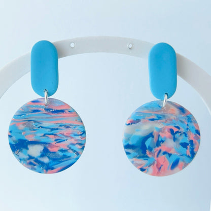 Earrings Ocean Sky Polymer Clay Earrings – Handmade with Titanium Posts