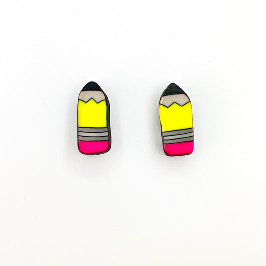 Earrings Pencil Stud Earrings – Titanium or Plastic Posts