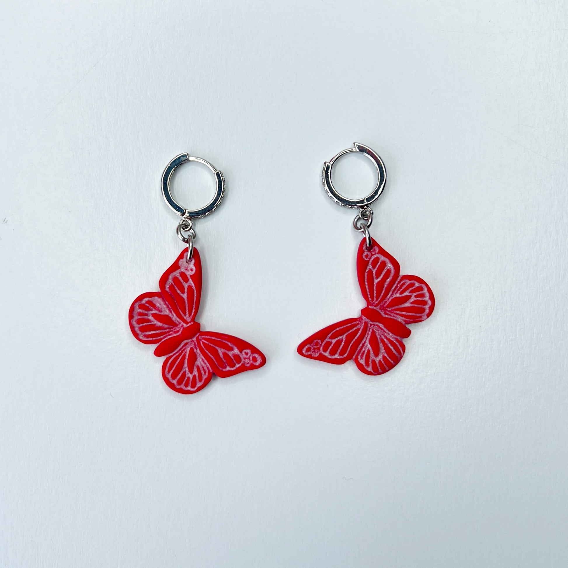 Earrings Scartlet Butterfly Leverback Hoop Earrings