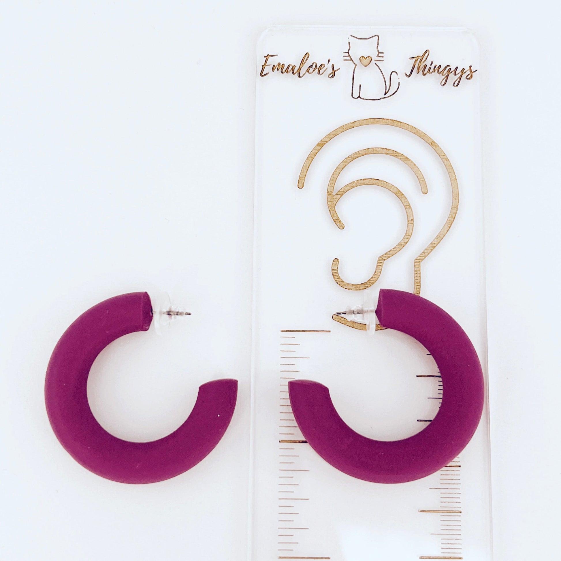 Earrings Small Clay Hoops