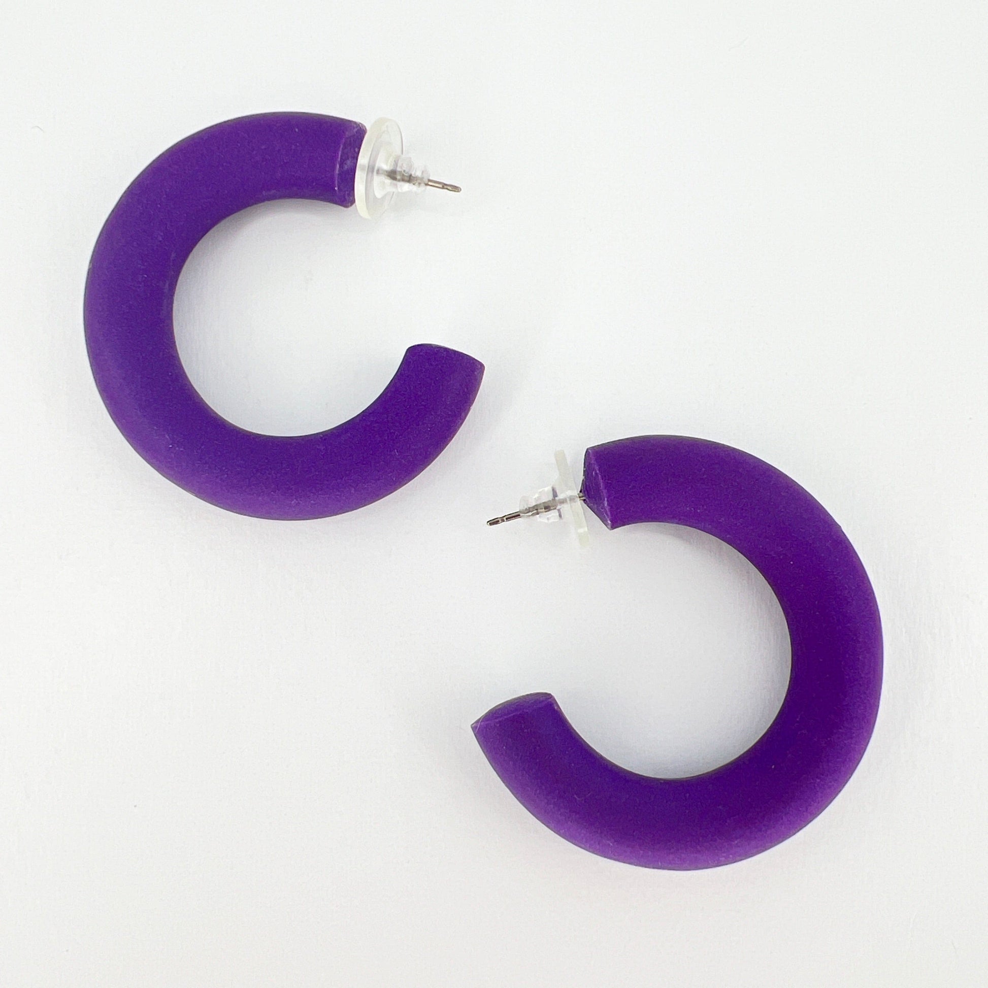Earrings Violet Small Clay Hoops