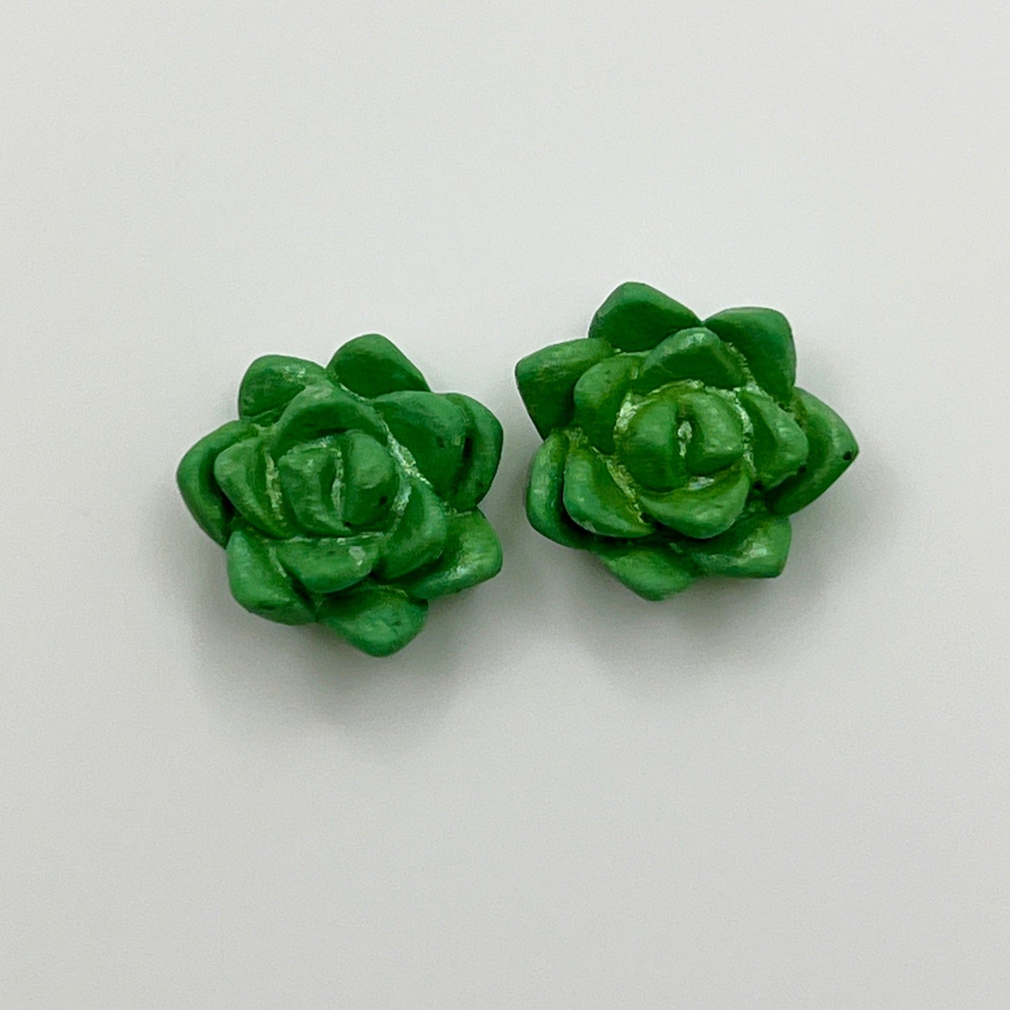 Earrings Angular Succulent Stud Earrings - Titanium Posts