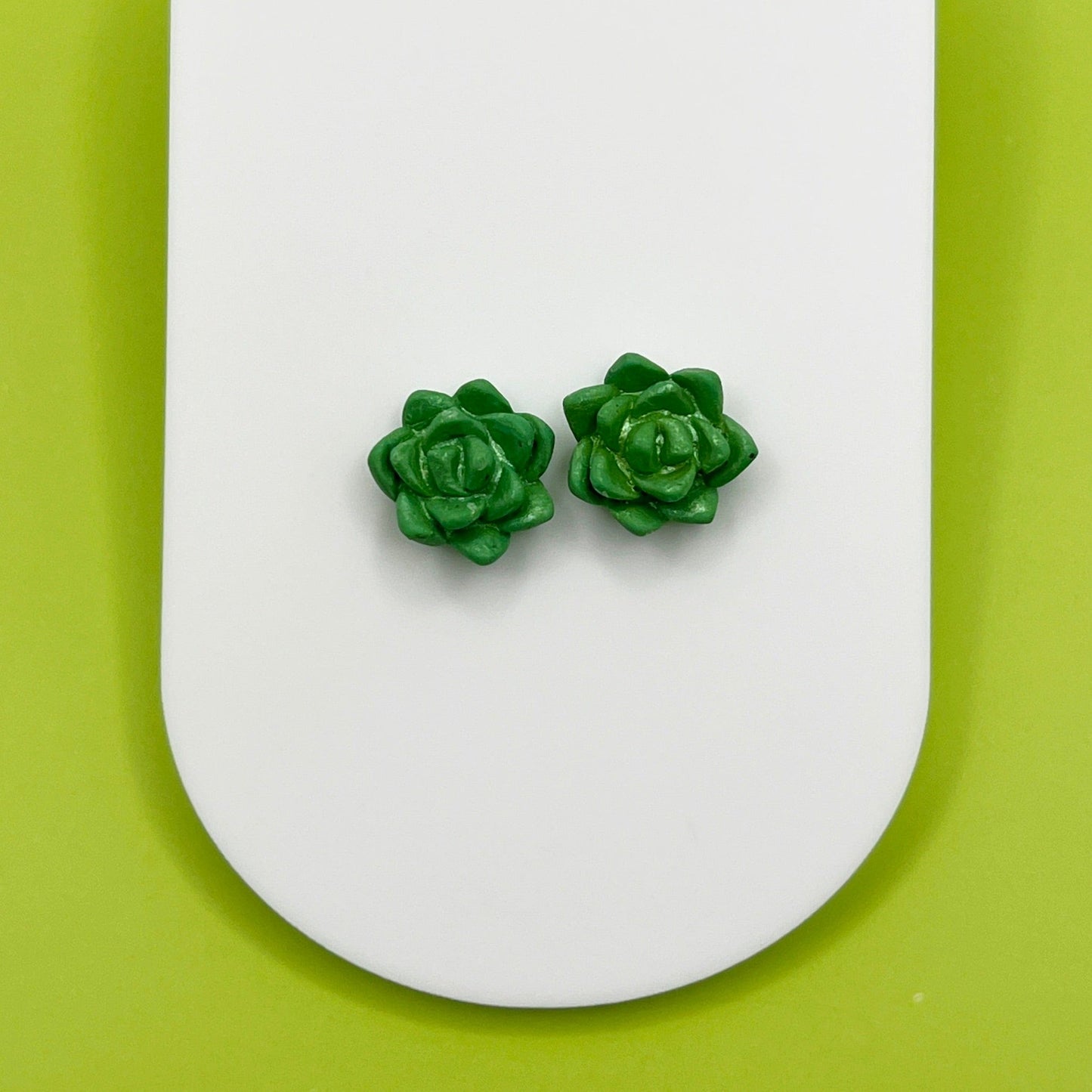 Earrings Succulent Stud Earrings - Titanium Posts