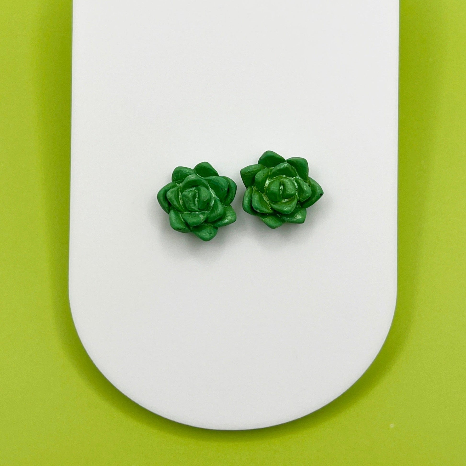 Earrings Succulent Stud Earrings - Titanium Posts