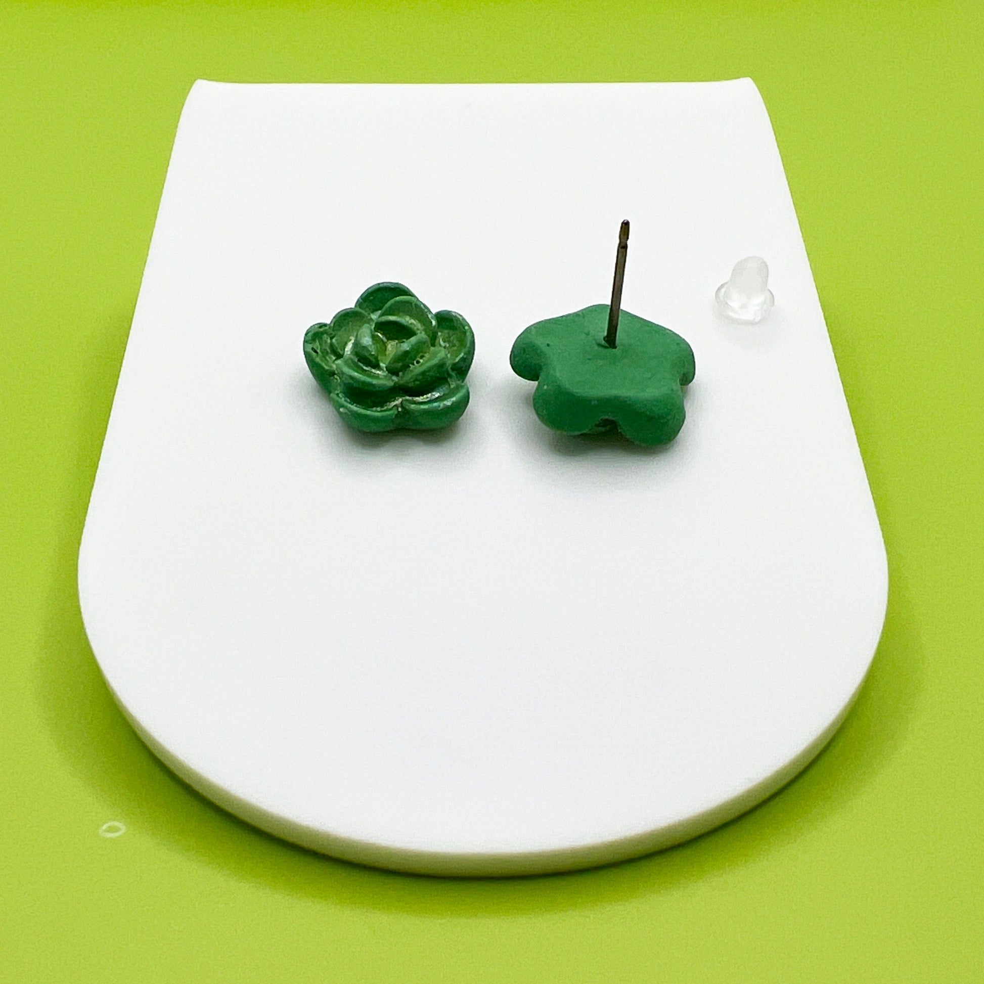 Earrings Succulent Stud Earrings - Titanium Posts