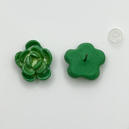 Earrings Succulent Stud Earrings - Titanium Posts