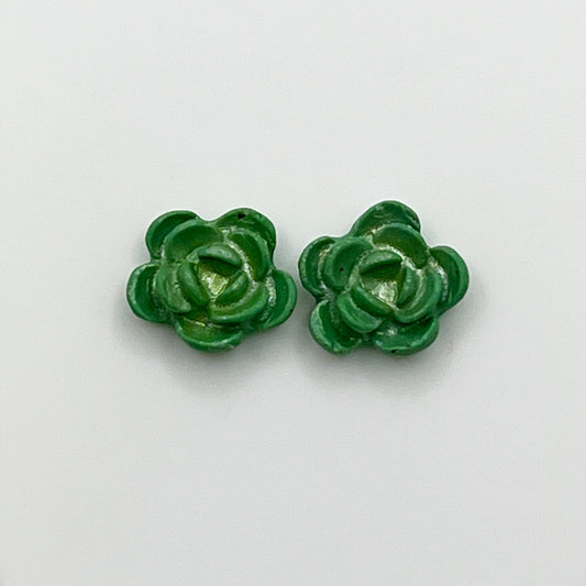 Earrings Rounded Succulent Stud Earrings - Titanium Posts