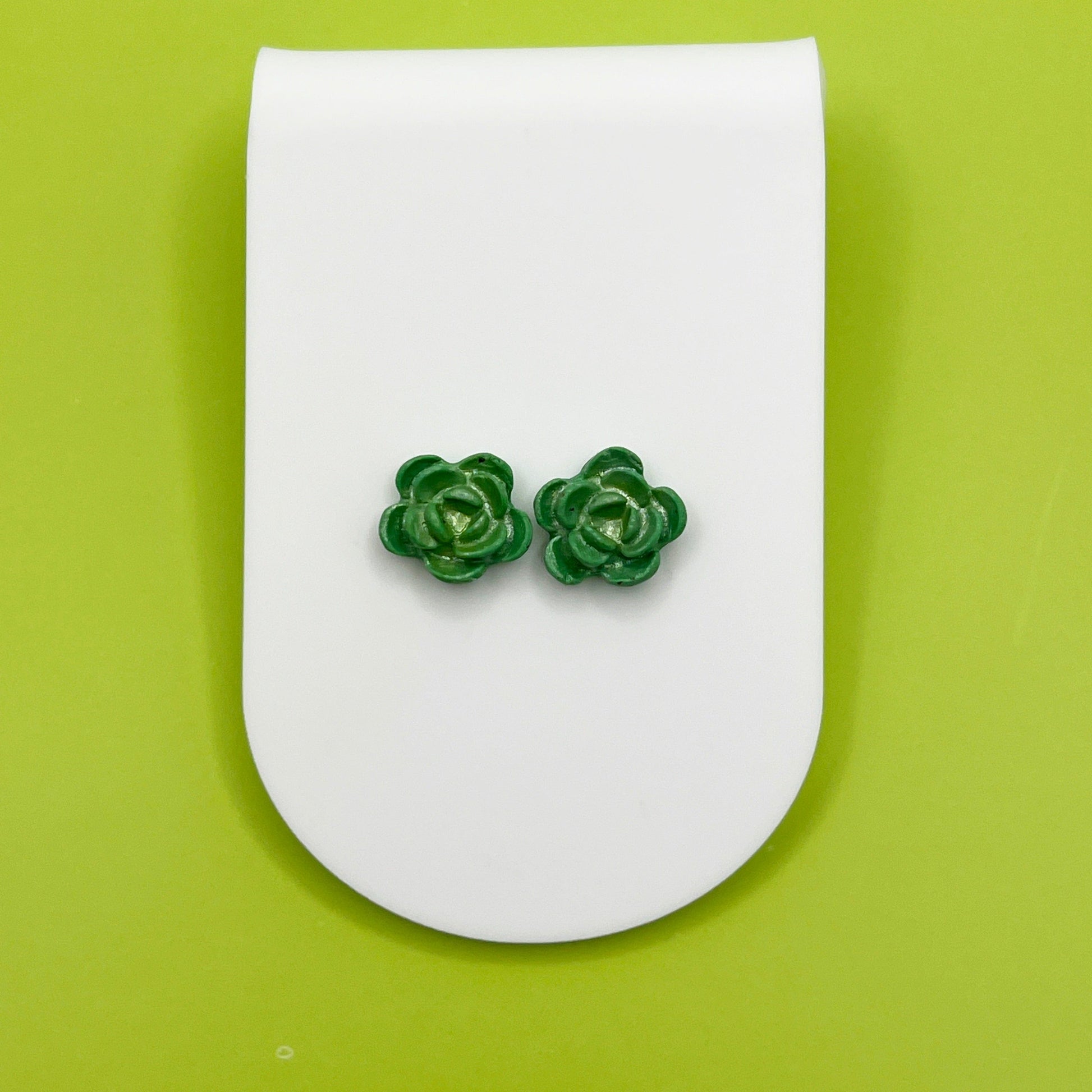 Earrings Succulent Stud Earrings - Titanium Posts