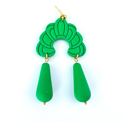 Green Art Deco Earrings