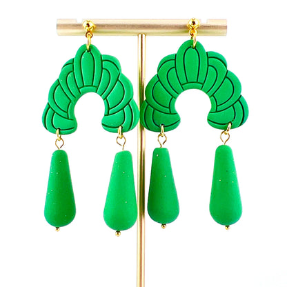 Green Art Deco Earrings