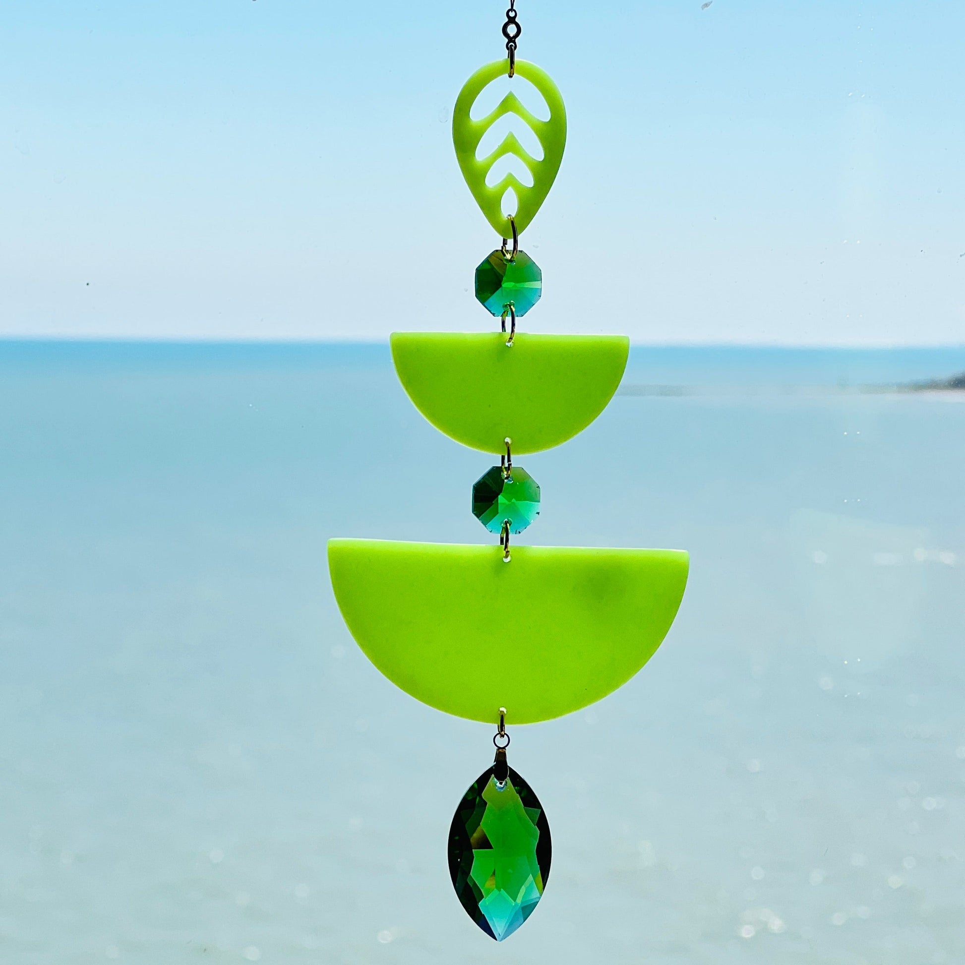 Leaf & Half Circles Suncatcher