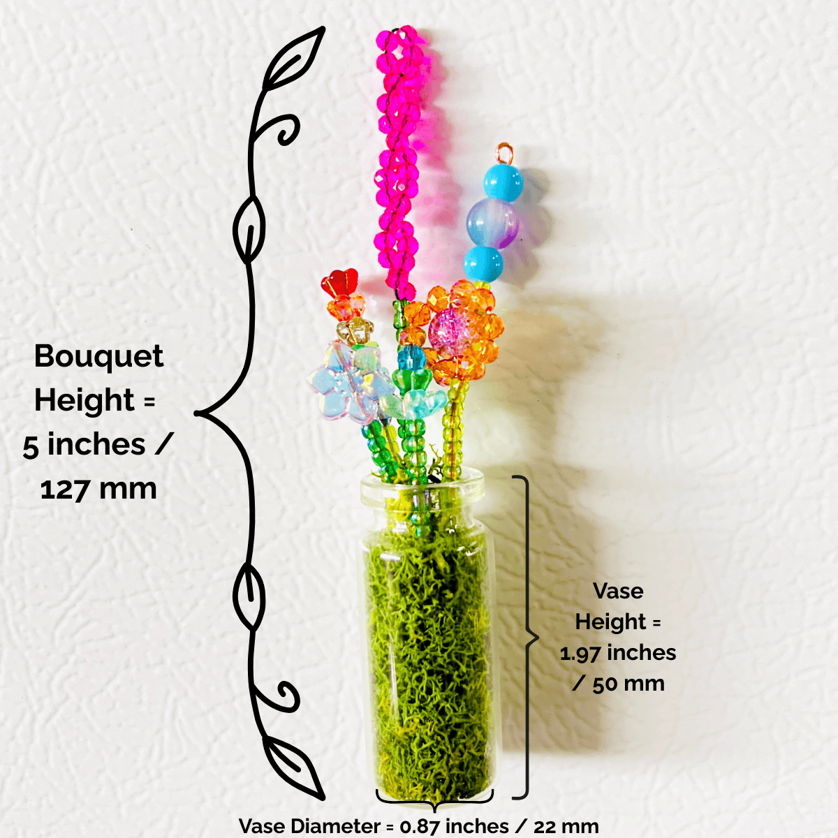 Magnets Mini Beaded Flower Bouquet MAGNET | Emaloe's Thingys