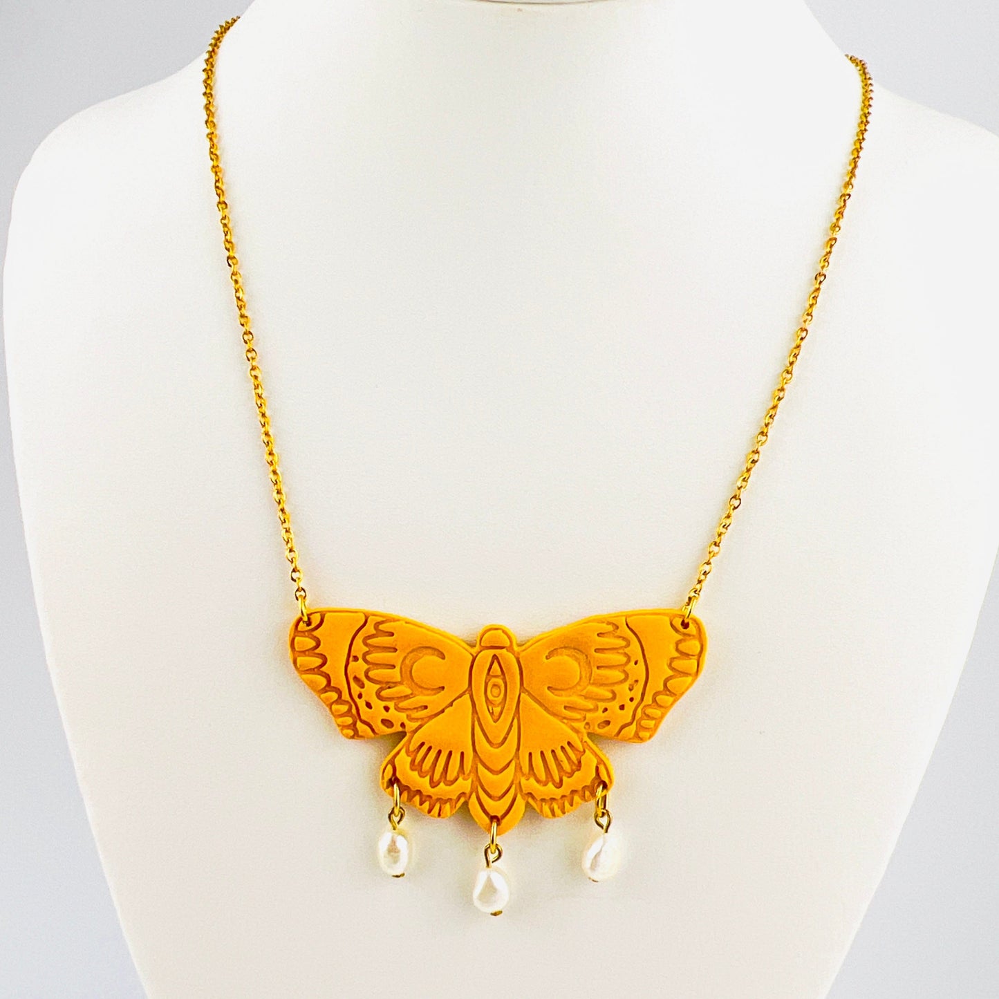 Necklace Beaded Moth Necklace