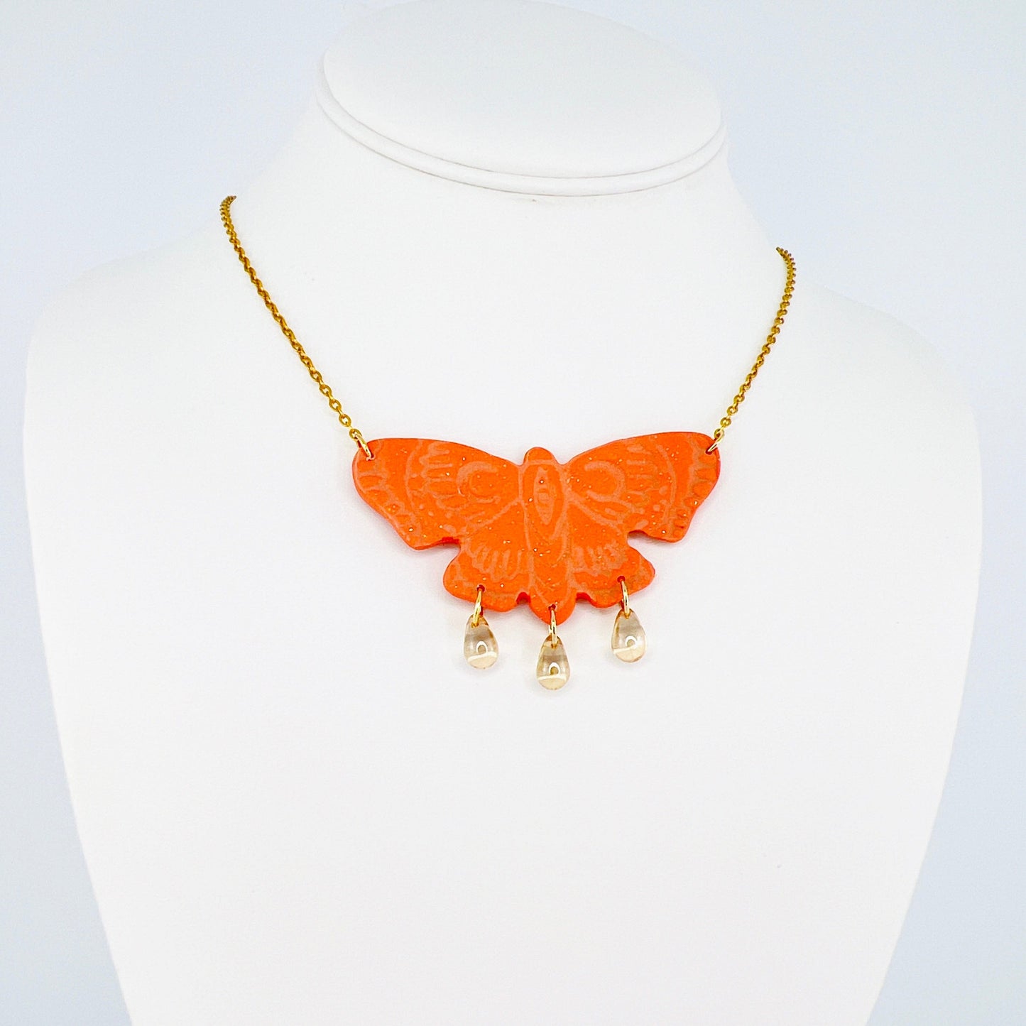 Necklace Beaded Moth Necklace