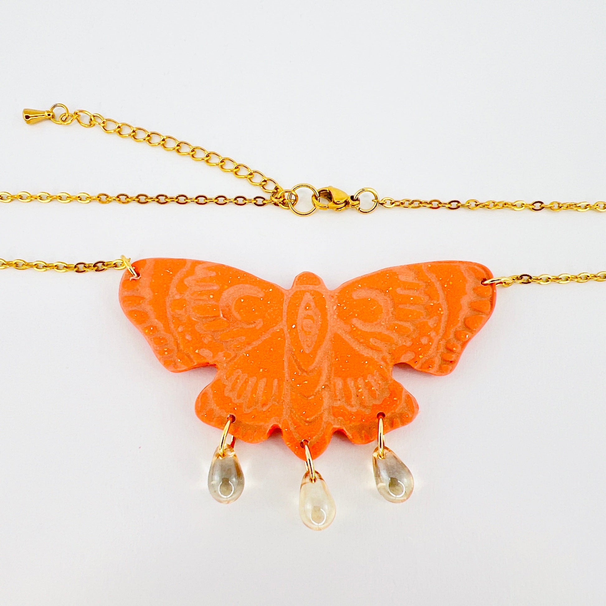 Necklace Beaded Moth Necklace