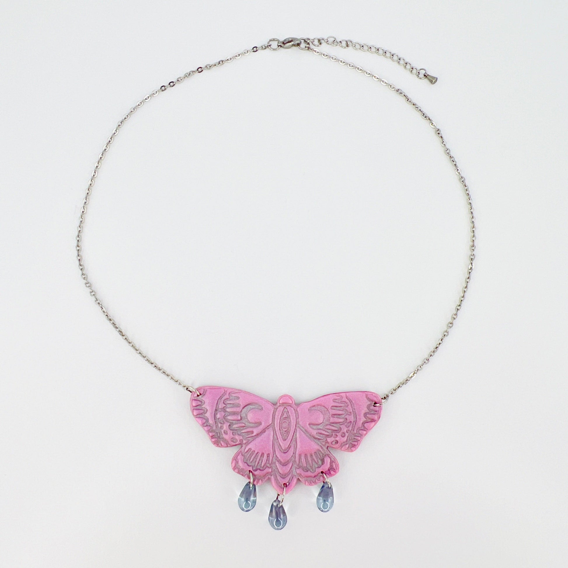 Necklace Beaded Moth Necklace