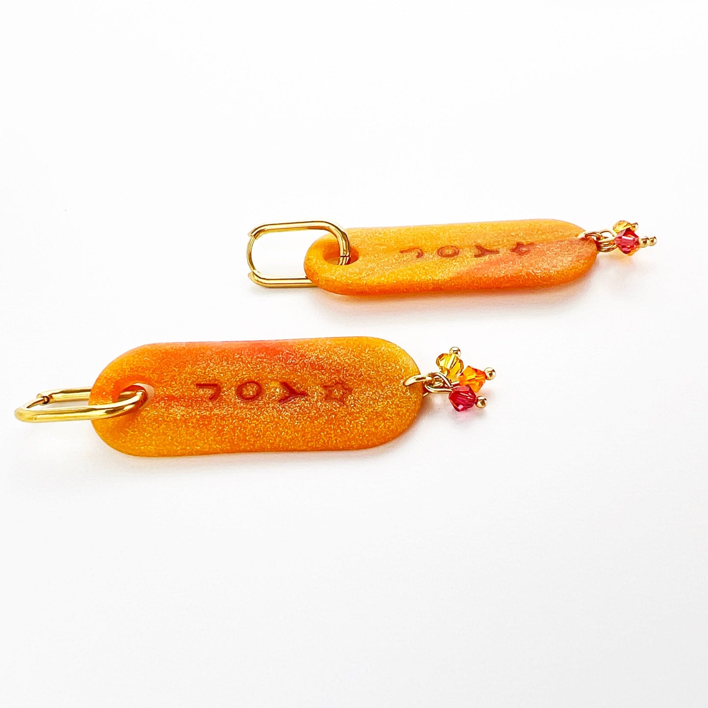 Orange Oval Joy Earrings