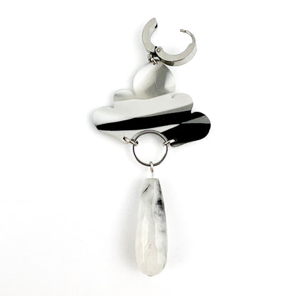 Ozul - Black, White & Grey Earrings