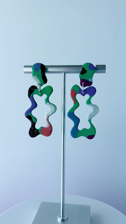 Colorblock Squiggle Earrings